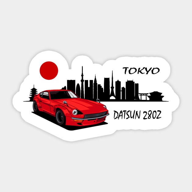 Datsun 280z, JDM Car in Tokyo Sticker by T-JD